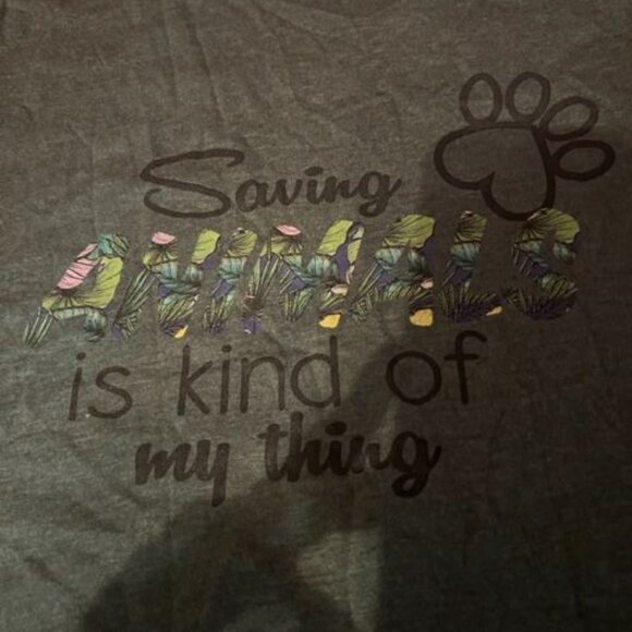 Saving Animals Is Kind Of My Thing T-Shirt Bella + canvas Unisex Heather Green - Picture 3 of 6
